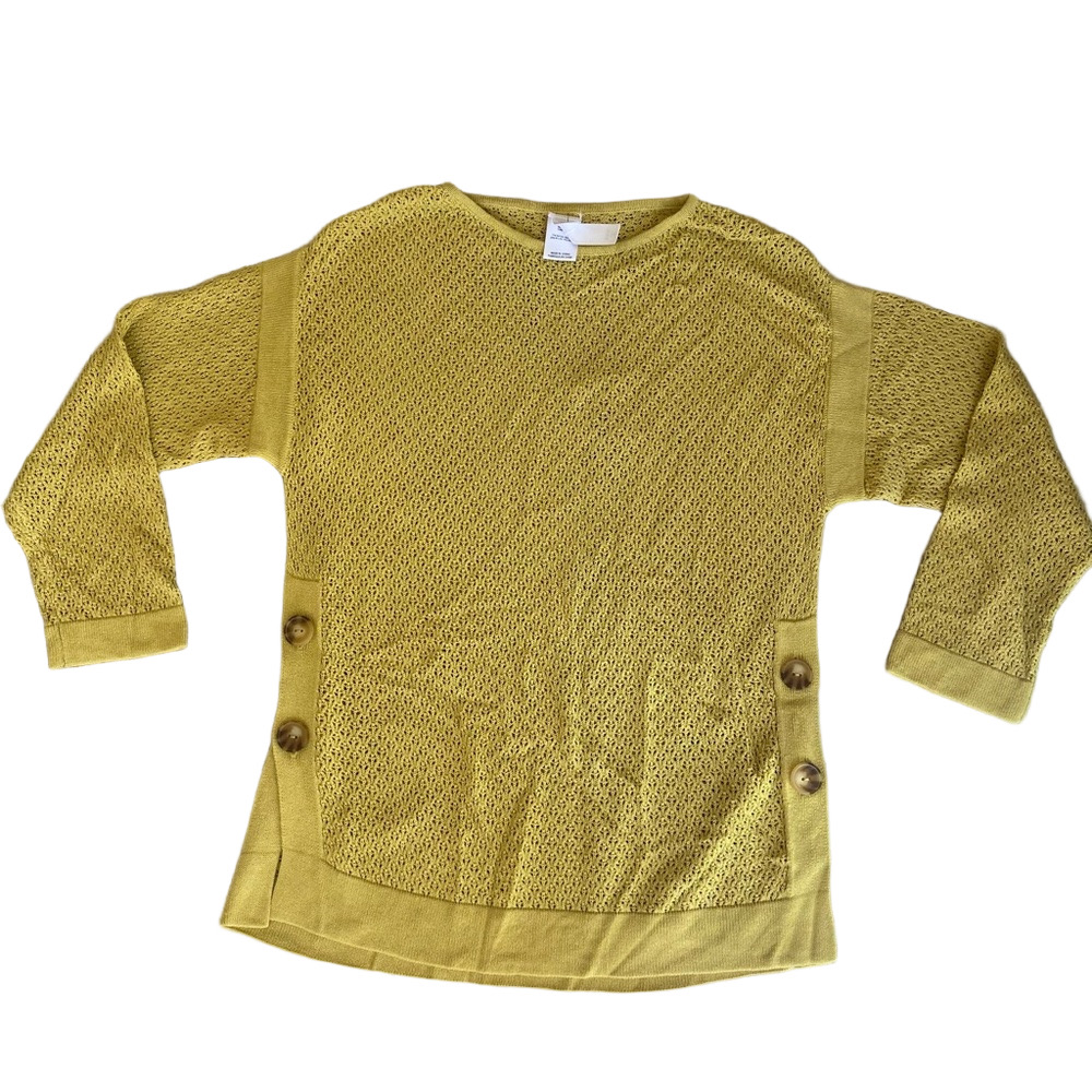 Yellow Button-Detail Women's Sweater NWT